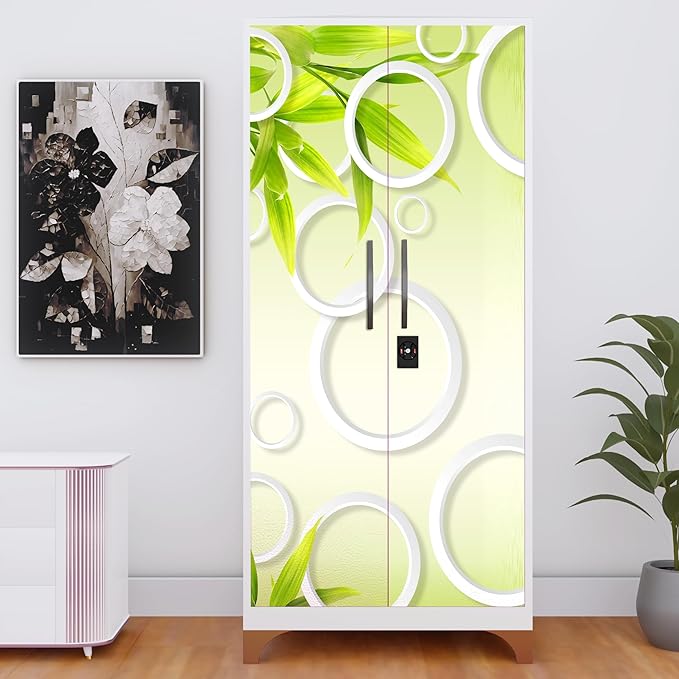 Wallpaper – Self-Adhesive Almirah Wallpaper Stickers | Vinyl Wardrobe & Door Stickers for Home Décor | Almirah Makeover | (NeemGoli Almira) (78 Hcight x 36 Length inches)(Design-DP11019)