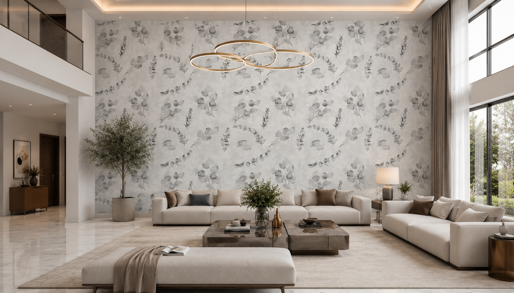 Wallpaper for Living Room & Bedroom Modern PVC Waterproof Wallpaper Roll Luxury Wall Decor  for Home Wallpaper (53cm x 950cm) or (0.53m x 9.5m) (Design – F89011)