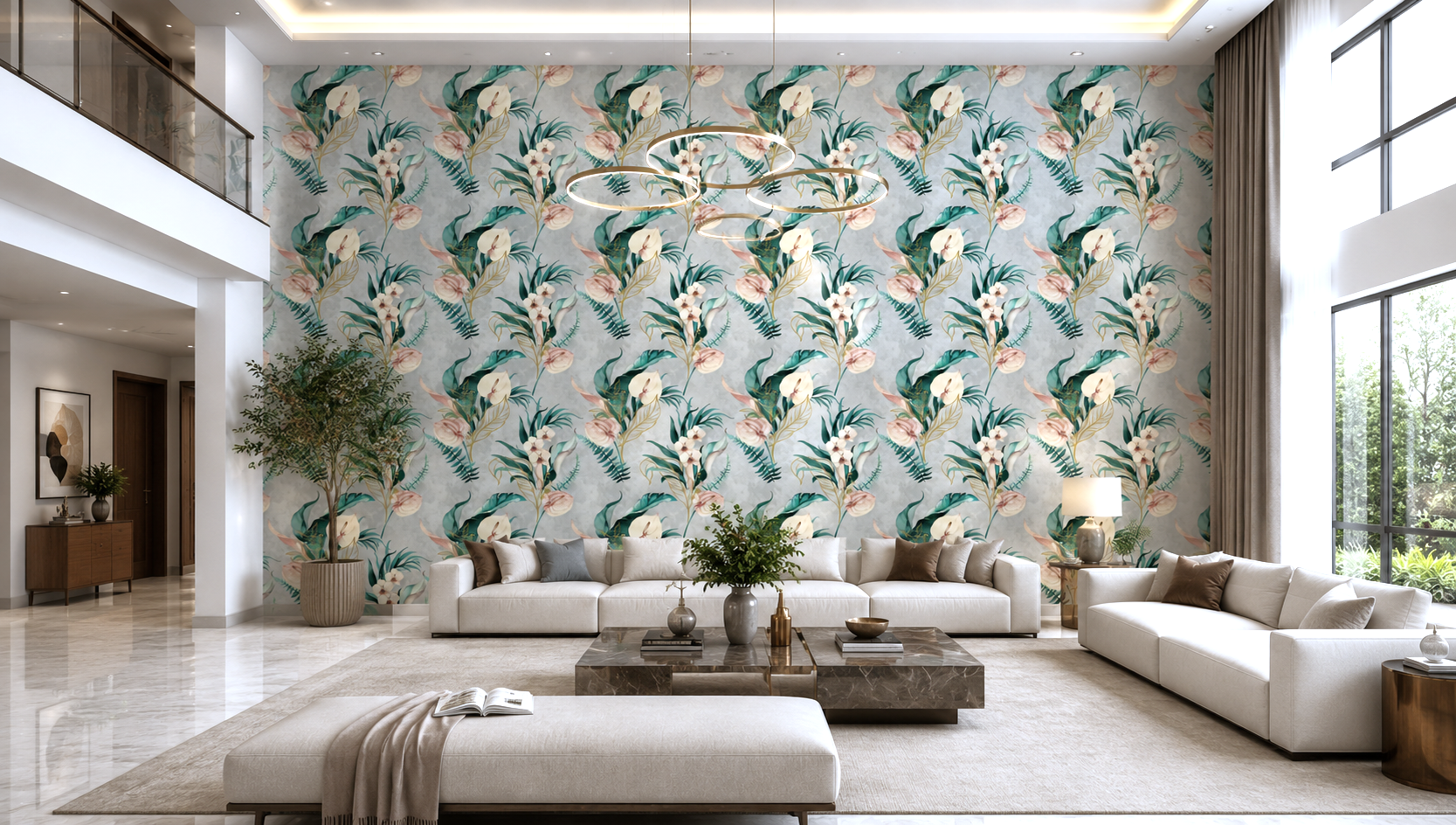 Wallpaper for Living Room & Bedroom Modern PVC Waterproof Wallpaper Roll Luxury Wall Decor  for Home Wallpaper (53cm x 950cm) or (0.53m x 9.5m) (Design-F89001)
