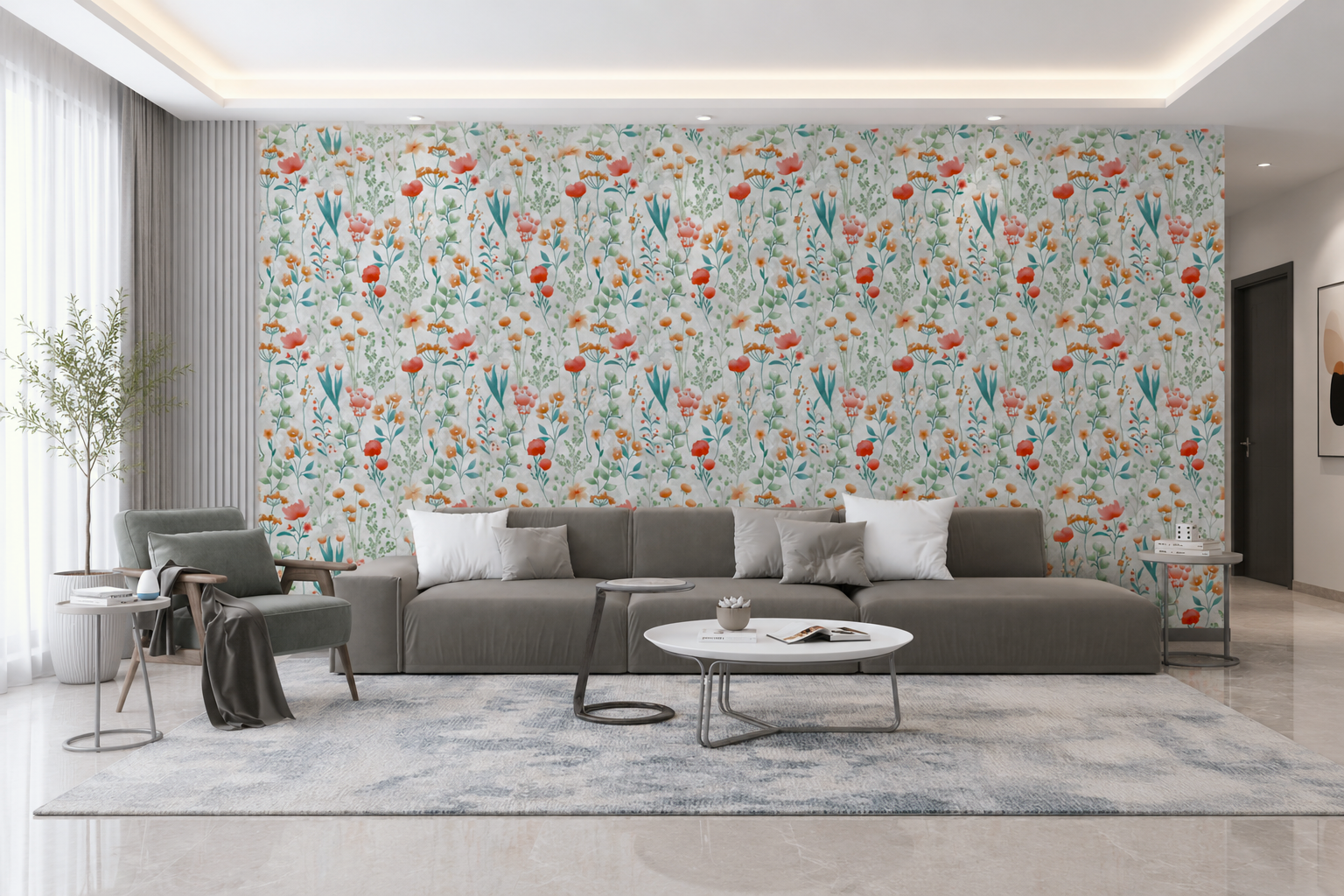 Wallpaper for Living Room & Bedroom Modern PVC Waterproof Wallpaper Roll Luxury Wall Decor  for Home Wallpaper (53cm x 950cm) or (0.53m x 9.5m) (Design – F89021)