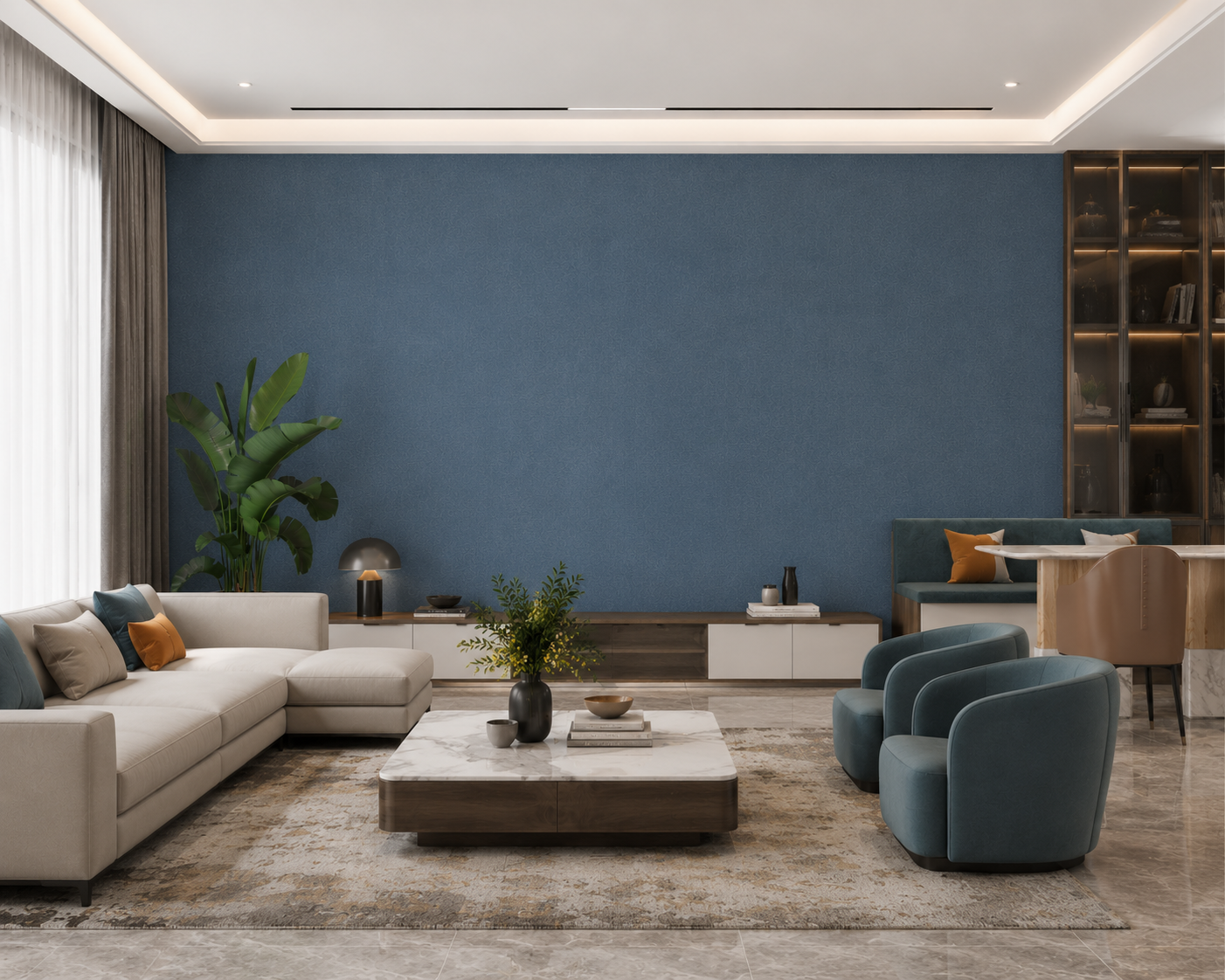Wallpaper for Living Room & Bedroom Modern PVC Waterproof Wallpaper Roll Luxury Wall Decor  for Home Wallpaper (53cm x 950cm) or (0.53m x 9.5m)  (Design – F89016)