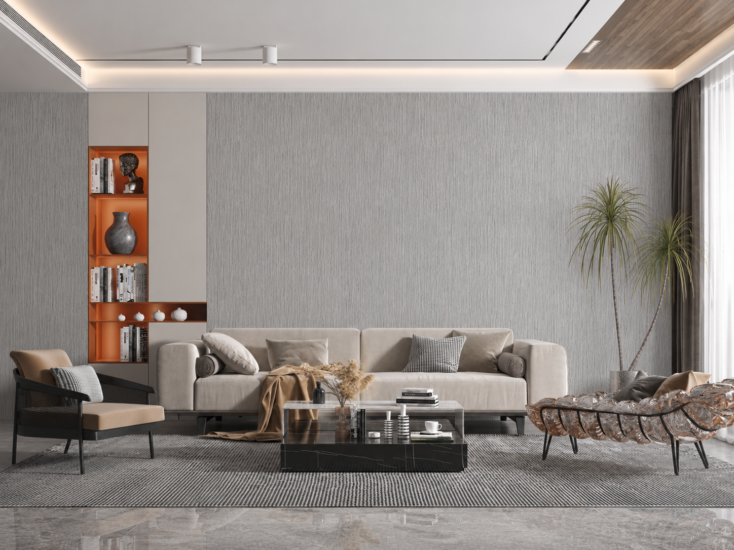 Wallpaper for Living Room & Bedroom Modern PVC Waterproof Wallpaper Roll Luxury Wall Decor  for Home Wallpaper (53cm x 950cm) or (0.53m x 9.5m)  (Design – F89017)